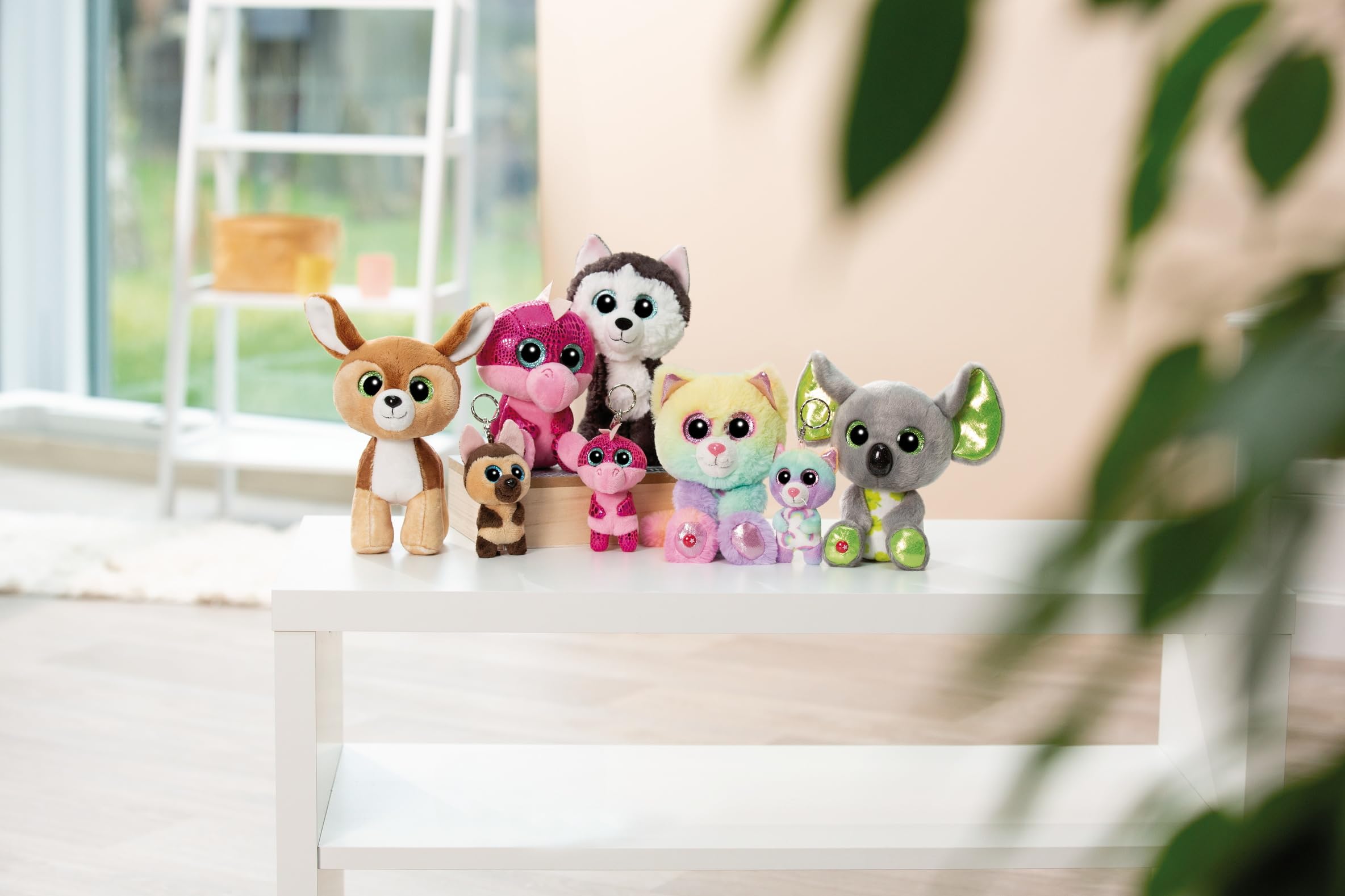 Porte-clés NICI Glubschis - Sanglier Truffle Fluffle 9cm - Peluche Avec Anneau Métallique