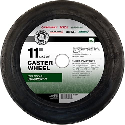 MTD Genuine Parts - Rueda giratoria de repuesto de 11 pulgadas para cortacéspedes de giro cero de 42 pulgadas