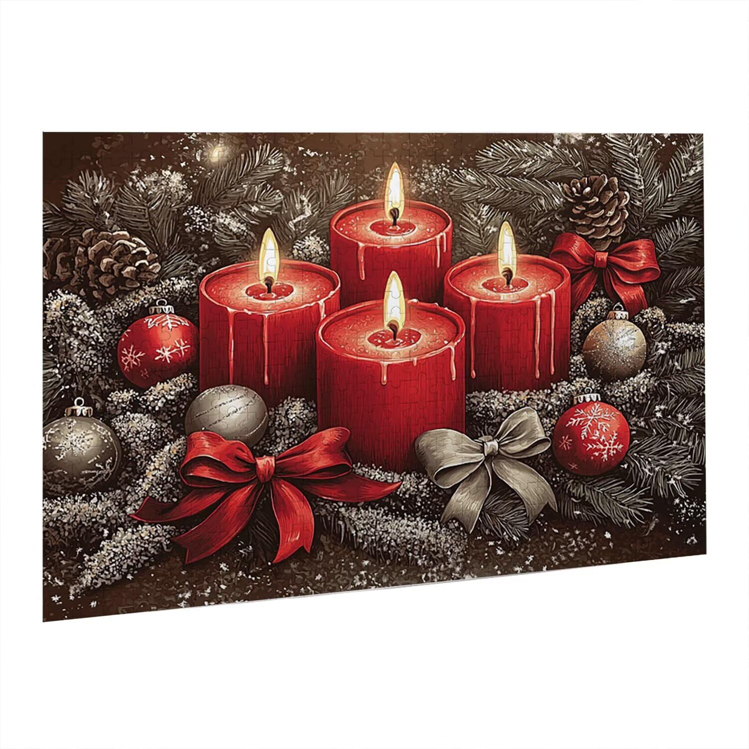 Puzzle dla dorosłych 3000 elementów – trudna sztuka, puzzle do relaksu, puzzle do medytacji, abstrakcyjny krajobraz, drewniane puzzle, dekoracja ścienna, prezent dla dorosłych, mężczyzn, świeca, Boże