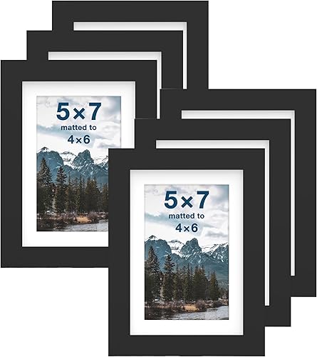 Vista 16 de FrameWorks Paquete de 2 portarretratos de 12 x 16 pulgadas con mate a 8 x 12 pulgadas, color negro, marco de fotos clásico de madera con vidrio
