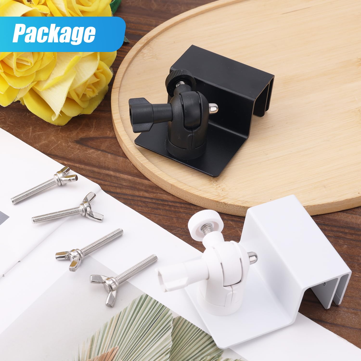 2pcs Gutter Mount for Security Camera, White Black 360 Adjustable Security Camera Bracket Compatible with Eufy Security Solocam S220/C210, Eufycam 2C/2C Pro, 3/S330, 2/2 Pro, 3C/S300 - Image 3