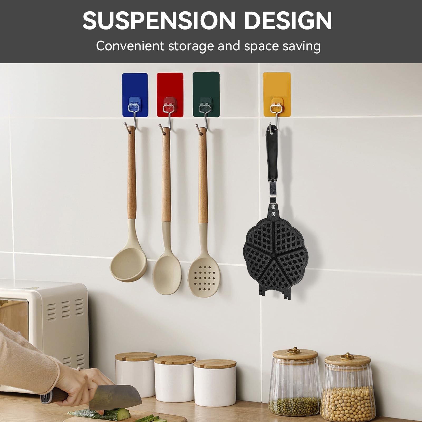 Cyrank Waffle, Double Plat D'aluminium Mini Waffle Petit-déjeuner Portable Sandwich, Grille-pain Pour La Cuisine Familiale