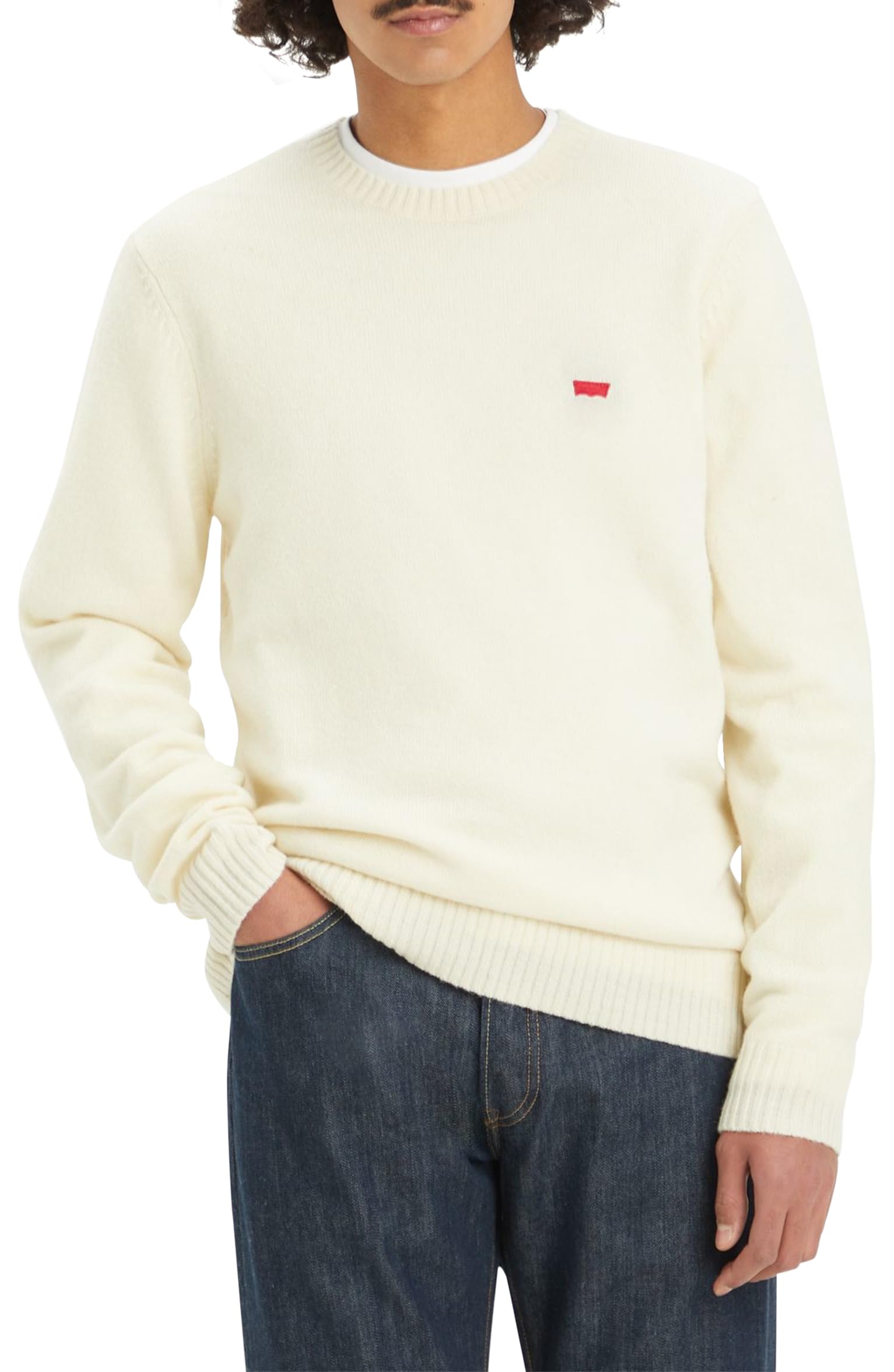 Levis Men's Crew Sweatshirt Cream Extra Small