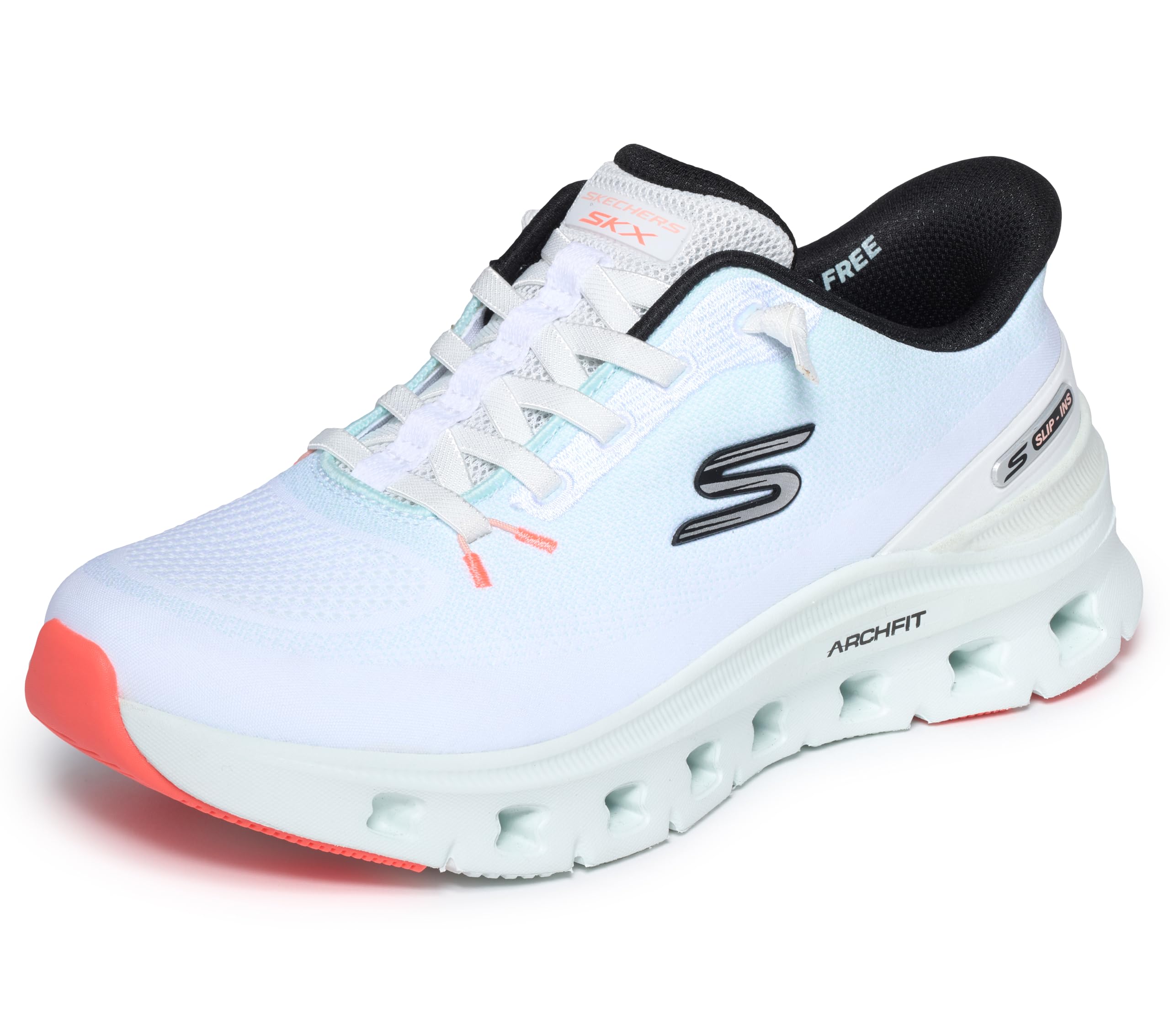 Skechers Women's Arch Fit Glide-Step Pro Slip-in Trainers, Lt.Blue Mesh/Multi Trim, 5.5 UK