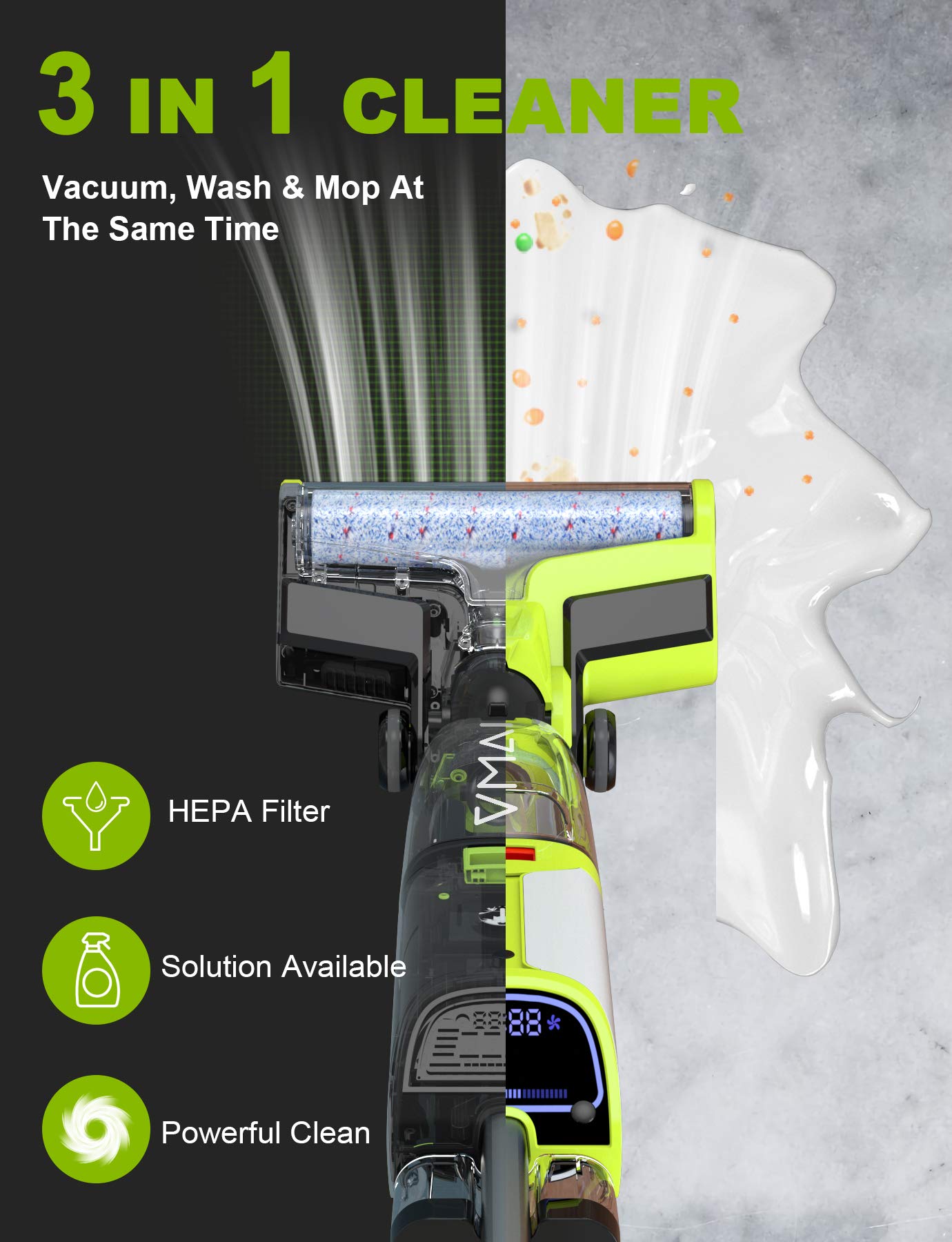 Wet Dry Vacuum Cleaner, Cordless Vacuum Cleaner [2021 Upgraded