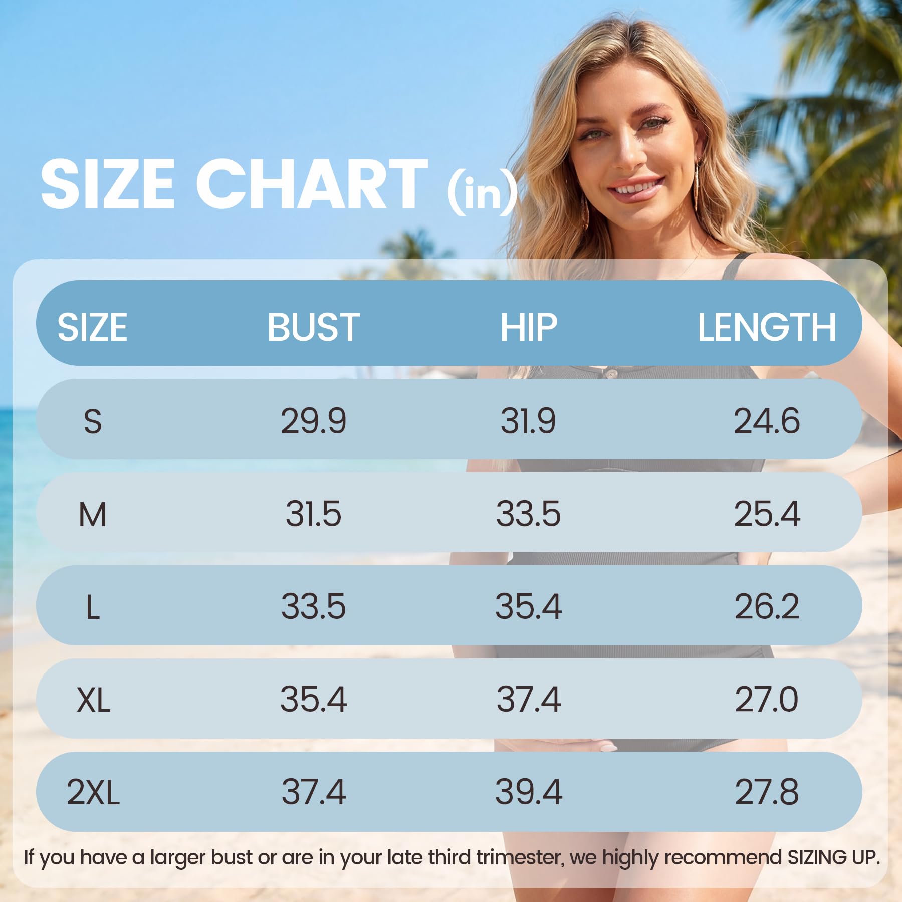 American Trends Costume da bagno premaman abbottonato un pezzo costume da bagno maternità Cross Back Swimwear, nero, XL