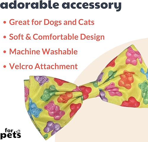 Miniatura 3 de Huxley & Kent Pajarita para mascotas  Ositos de goma (pequeño)  Accesorio para collar de pajarita  Divertidas corbatas para perros y gatos  Bonita,