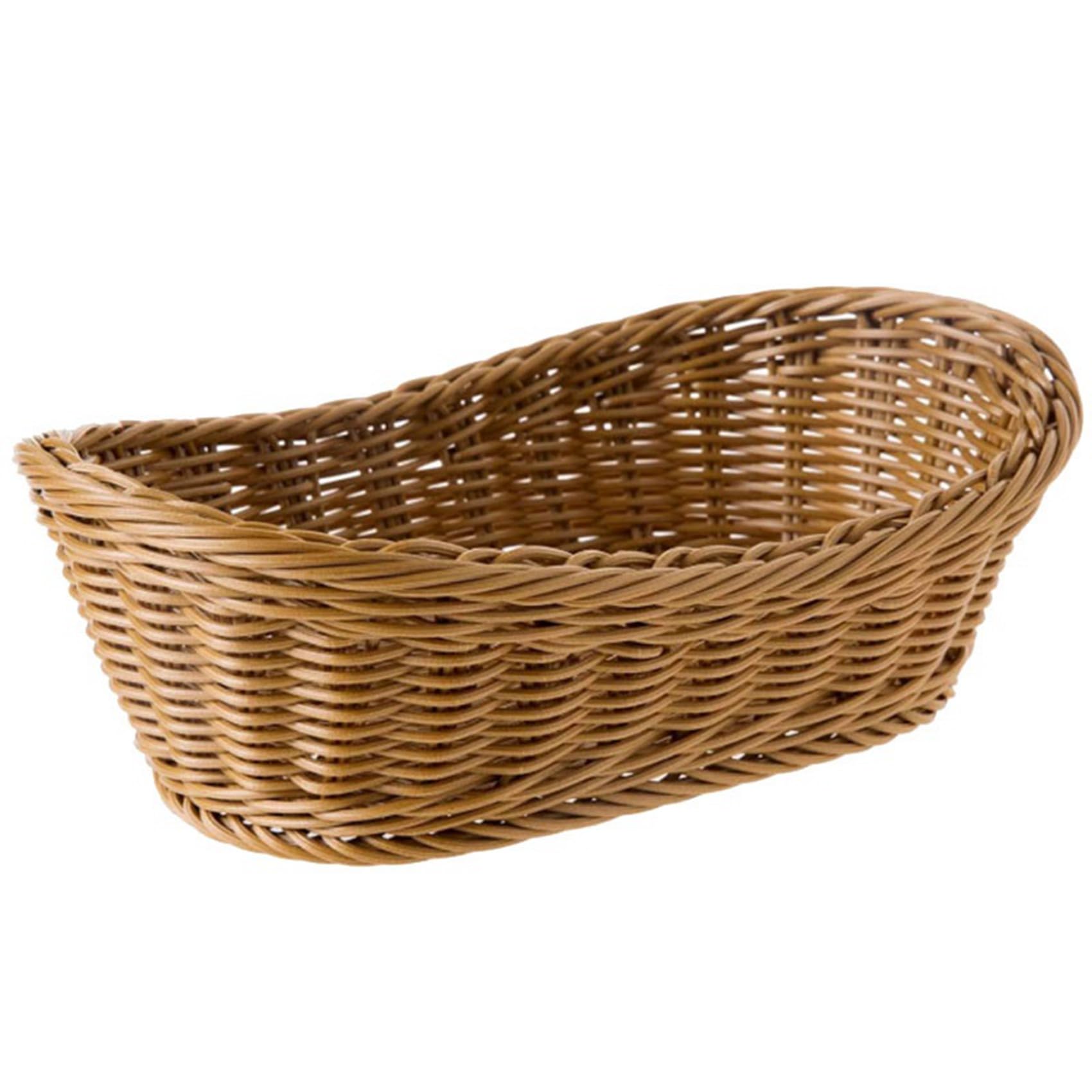 CTRLZS Oval Wicker Woven Bread Basket, 10.2Inch Storage Basket for Food Fruit Cosmetic Storage Tabletop and Bathroom