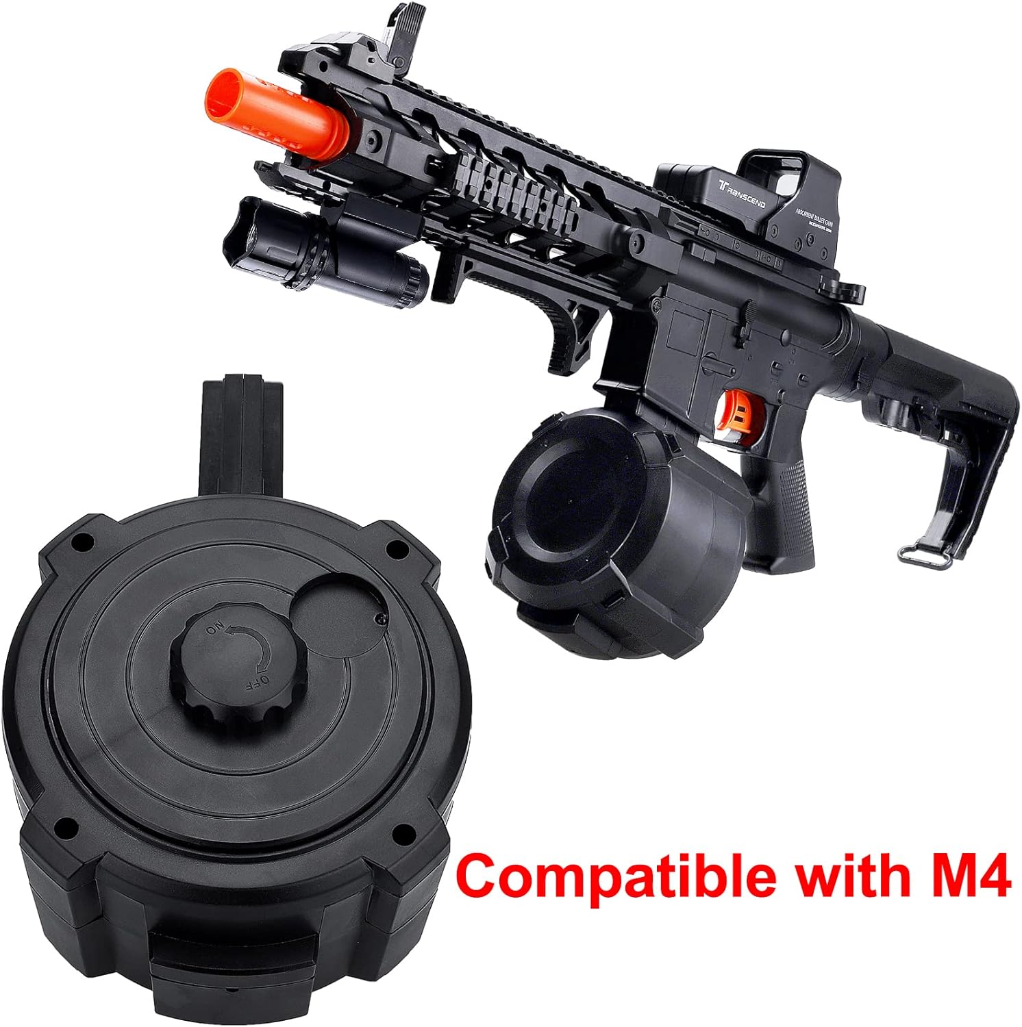 Buy Yojoloin Splatter Ball Blaster Drum Magāzine can Hold 1000+ Gel Balls, Suitable for M4/M4A1