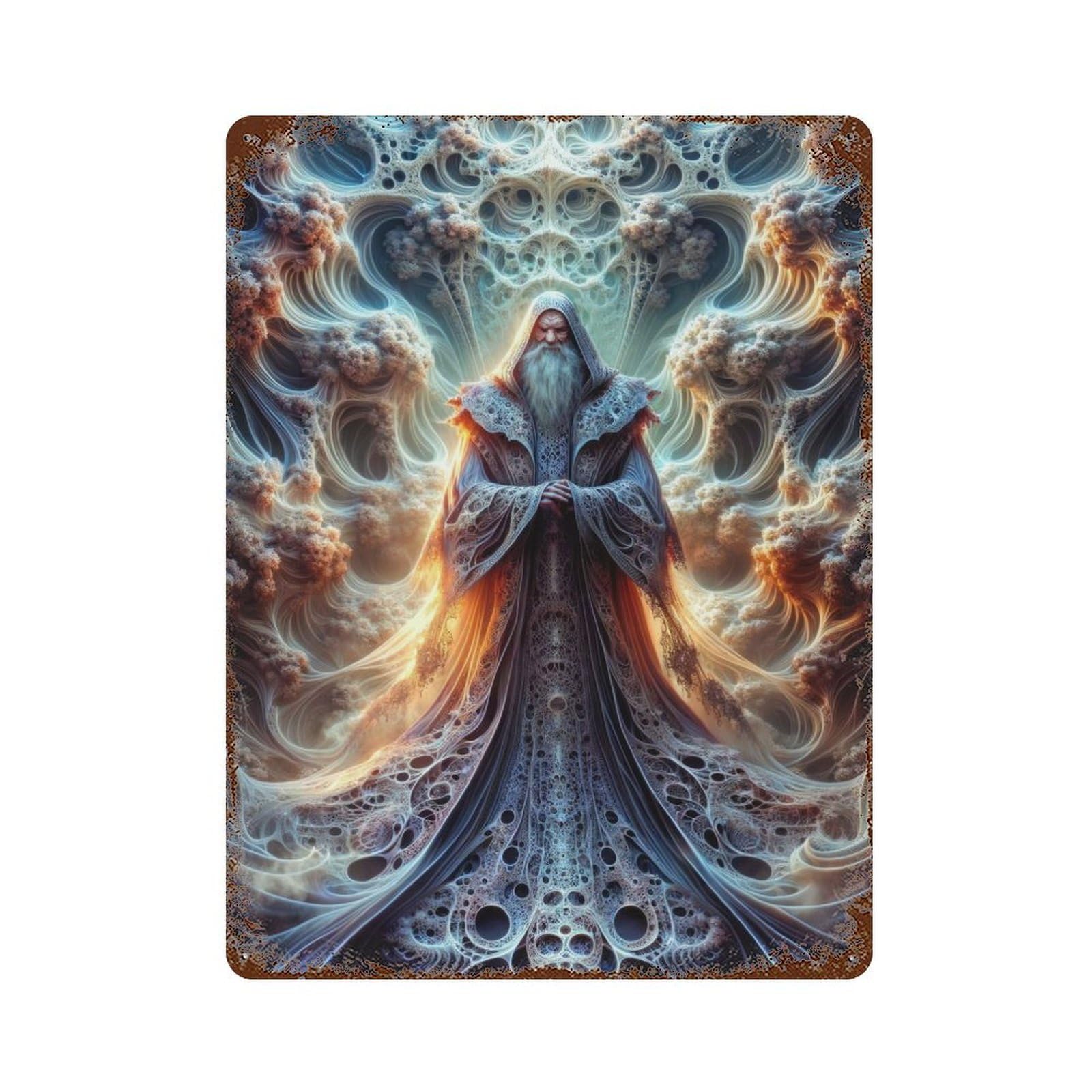 Chronicles of The Fractal 15.7"x11.8" Rusty Metal Tin Sign, Novelty Wall Decor for Cafe, Home Bar And Lounge Decor