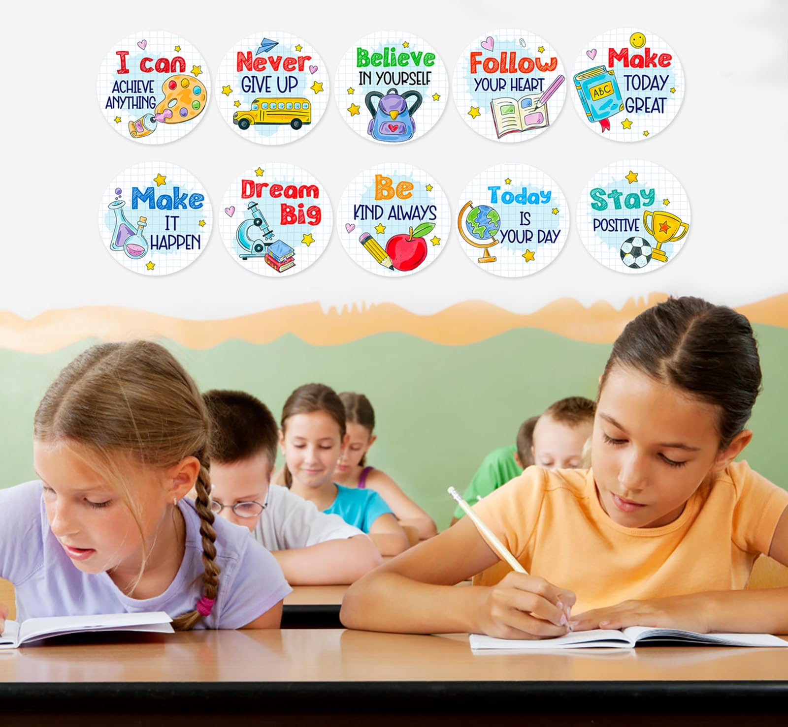 40 Motivations-Sprüche Als Pinnwand-Deko – Boho-Design, 15,2 Cm, Für Klassenzimmer Oder Büro