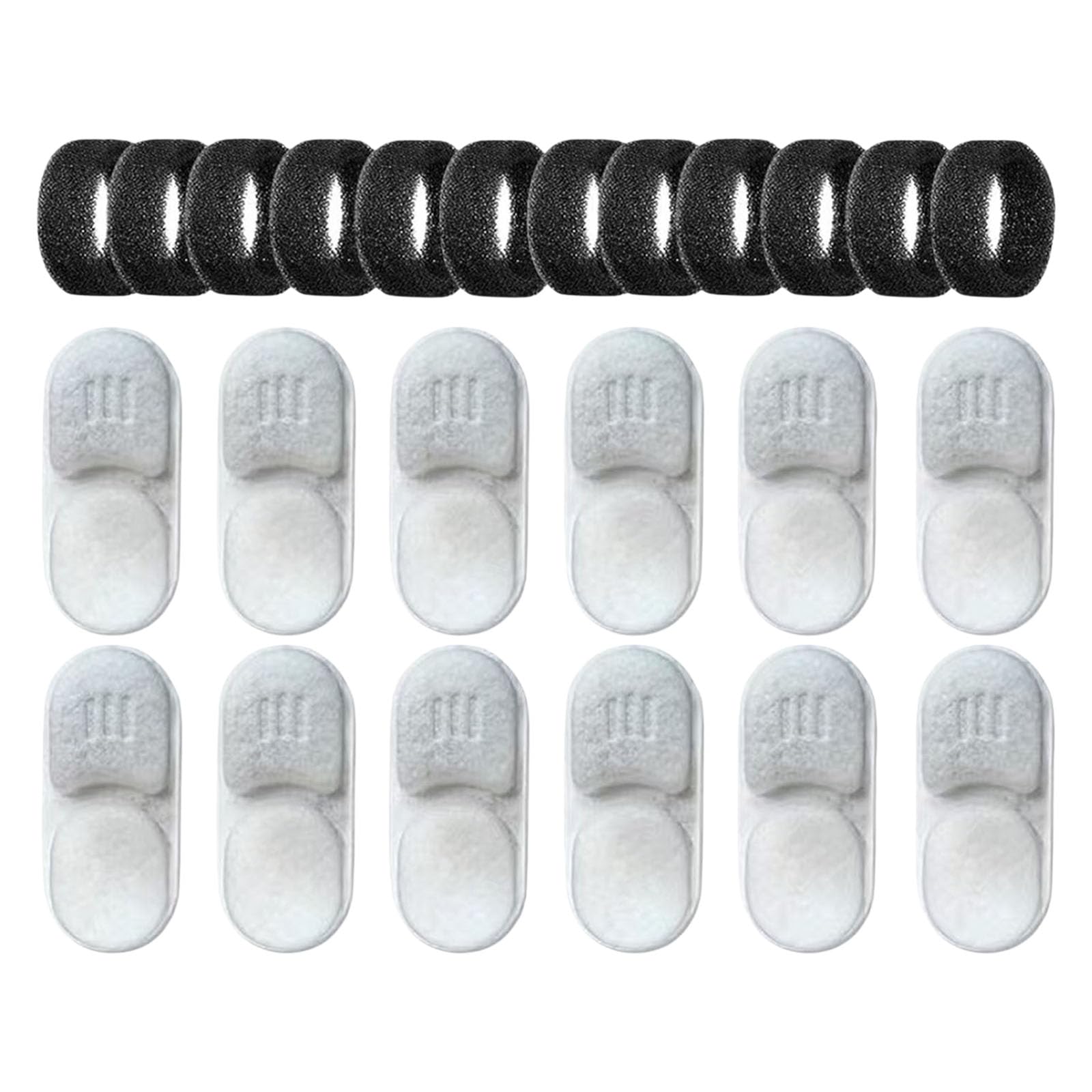 Buxuaaaa 12 Pieces Filter Inserts and Sponges for 108 Ounces Pet Drinking Fountain Triple Filtration Providing Purified Water for Pets Weekly Replacement