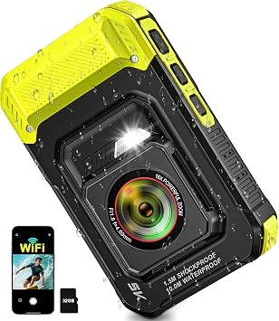 5K 33FT Underwater Camera 96MP Autofocus Waterproof Digital Camera, WiFi