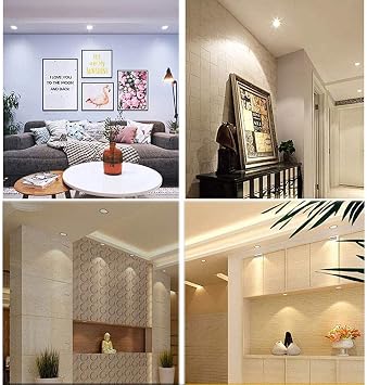 Recessed LED Ceiling Spotlight Downlight with Chips, Deep Anti-Glare Recessed Lighting with Cold Forged Radiator for Home Ceiling, Black, 12W Warm Light 3000K