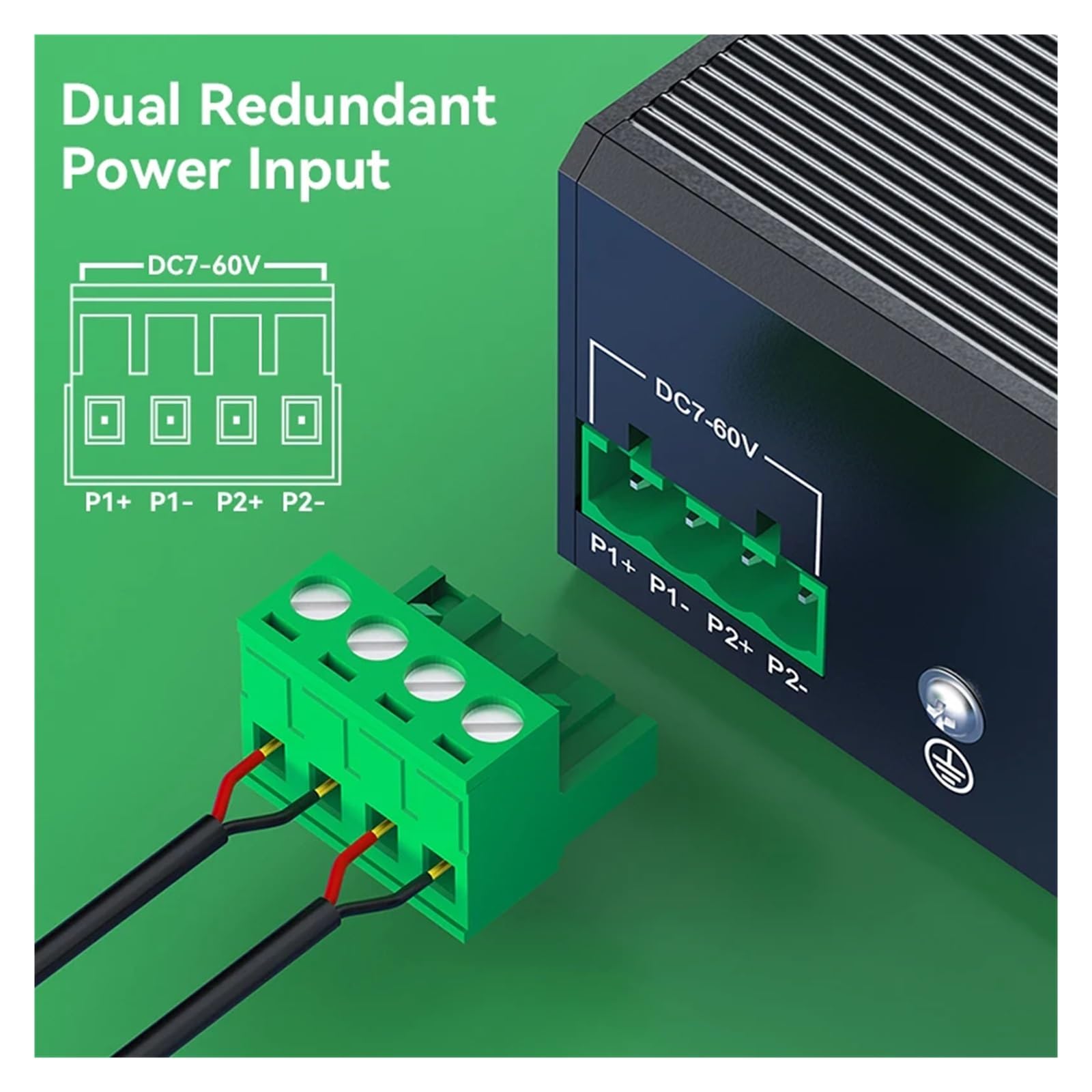Switch Industriale Gigabit a 8 Porte, Mini Switch Ethernet Industriale da 1000 Mbps, Montaggio su Guida, Protezione IP40