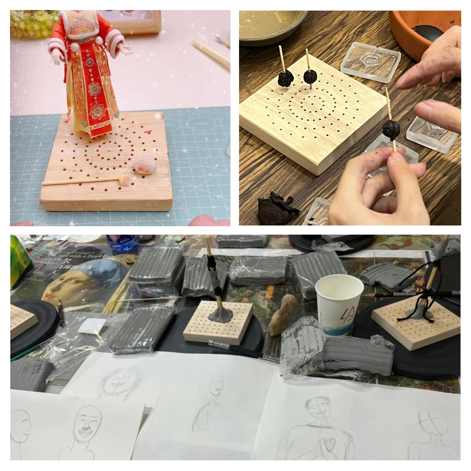 4 Stück Naturholz Dartpfeile Halterung Darthalter Holz mit Unterschiedliche Platzierung der Löcher Dart Aufbewahrung, Dart Ständer für Steeldarts, Softdarts, Lebensmittelanzeige, DIY Basteln