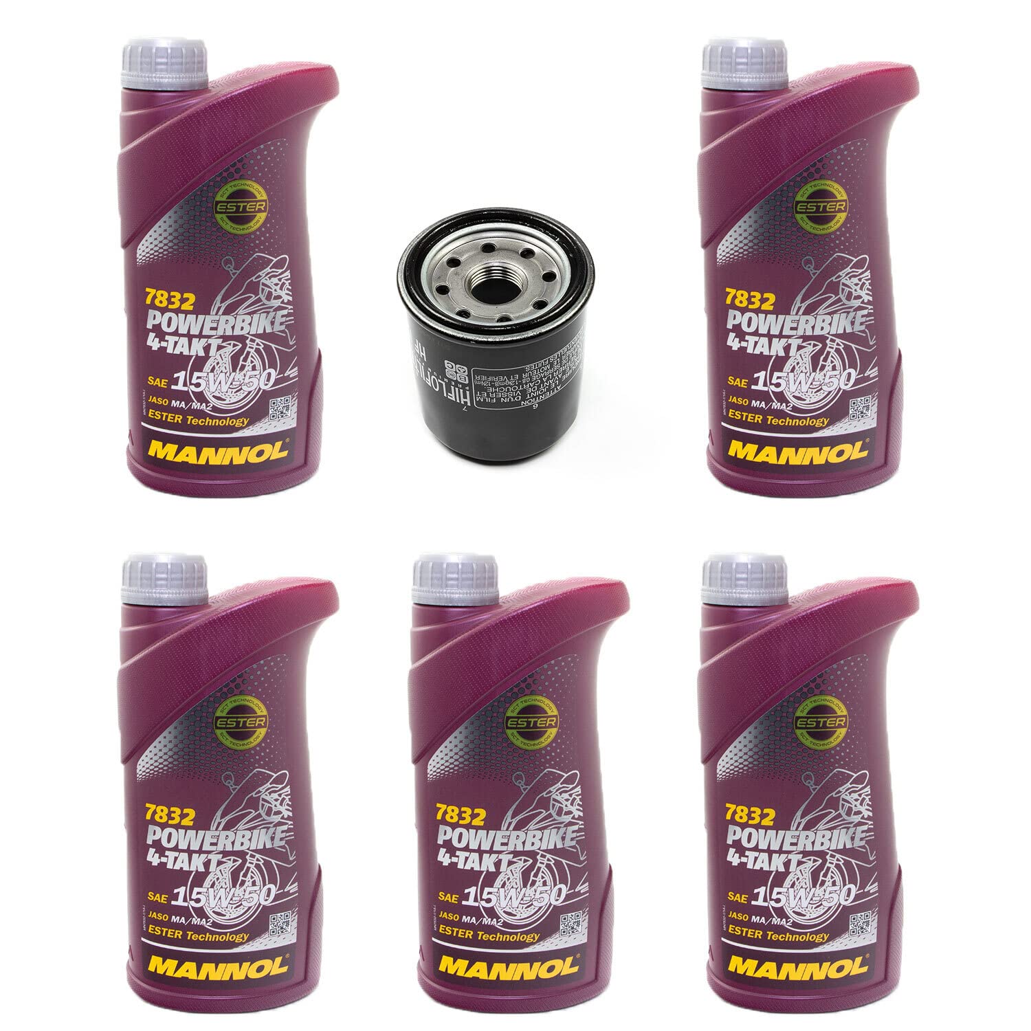 Motoröl Set 15W50 5 Liter + Ölfilter HF156 für KT M