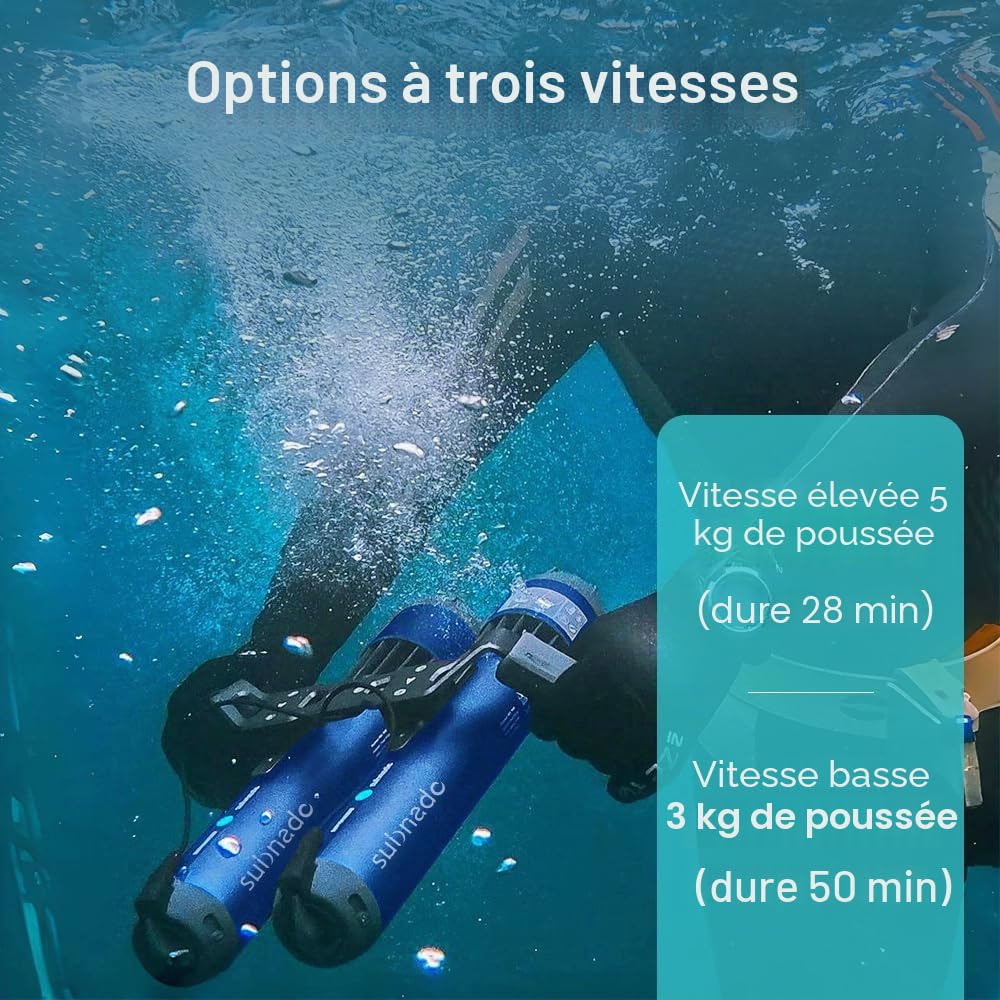 Waydoo Subnado Lite Scooter sous-Marin Compact Portable, Propulseur de Plongée Bleu