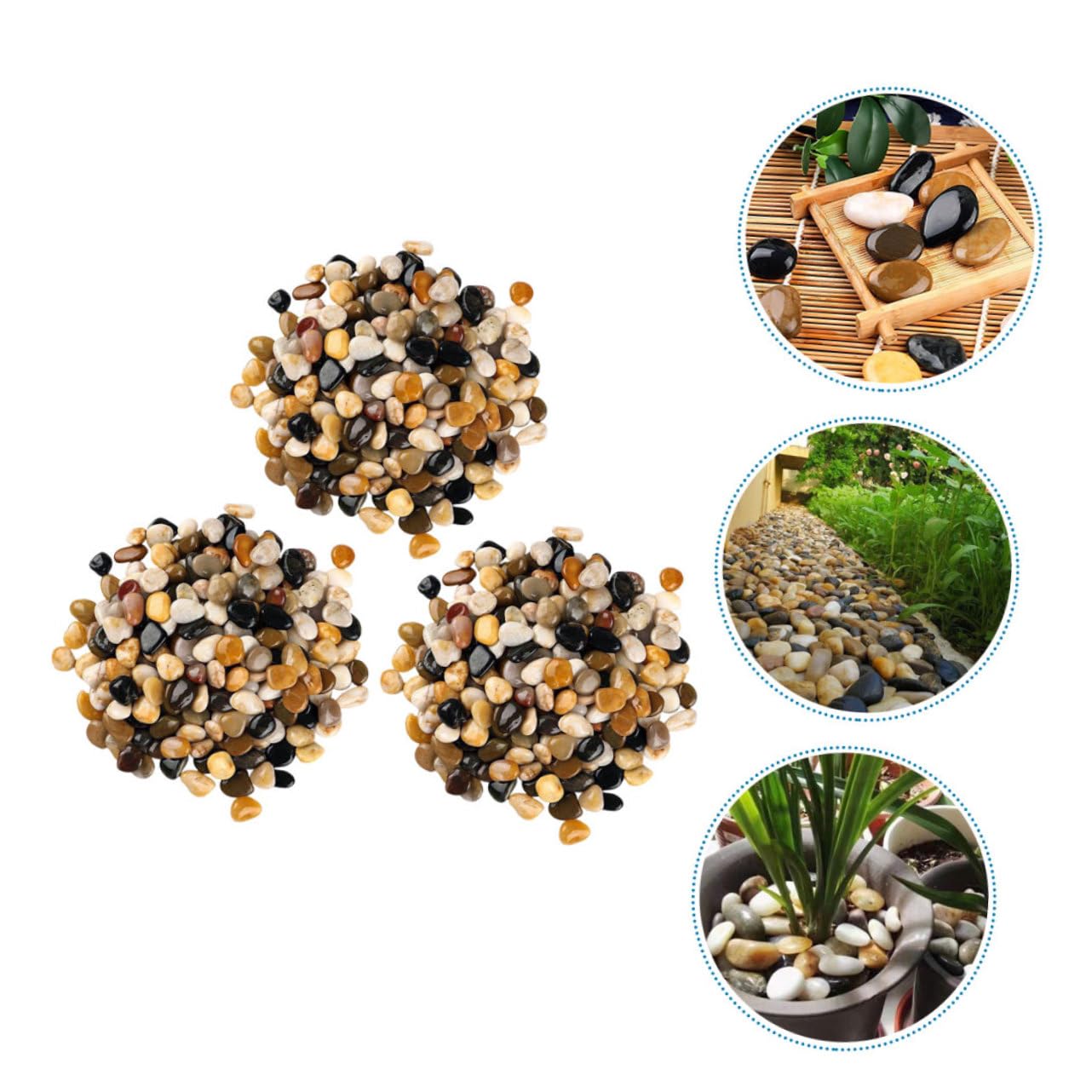 3packungen Natursteine Für Dekoration Kieselsteine Für Aquarium Pflanzgefäße Und Garten Als Vasenfüller Und