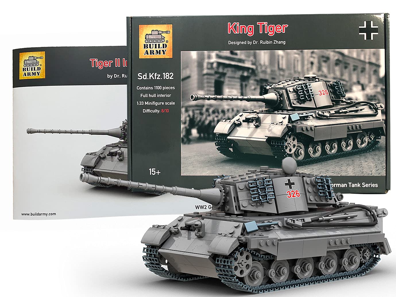BUILDARMY Tiger 1 Ausf.E WW2 Tank Military Brick Construction Set