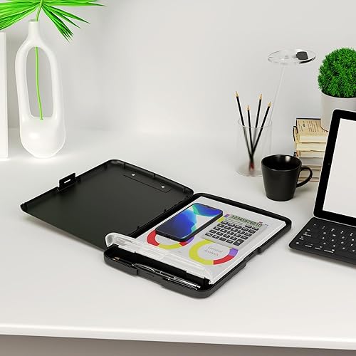 Miniatura 8 de Portapapeles con almacenamiento, portapapeles de almacenamiento de 8.5 x 11 pulgadas con soporte para bolígrafo y carpeta de papel legal A4,