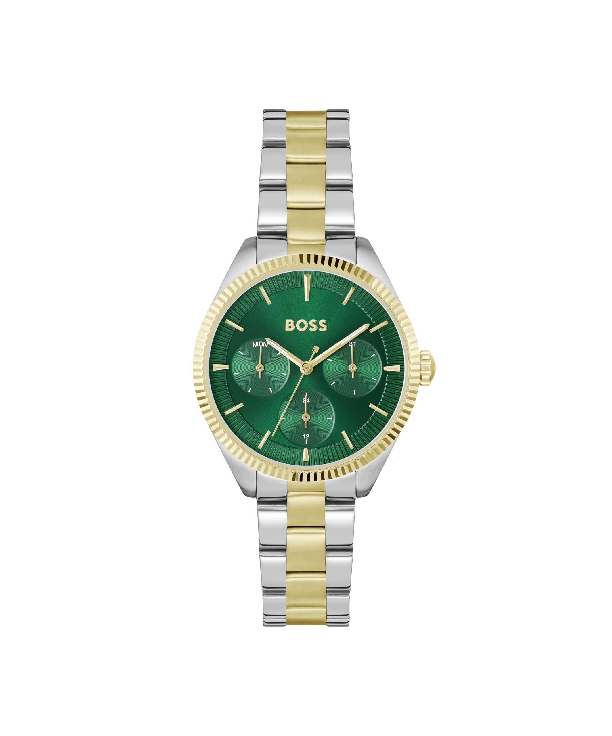 BOSS Analogue Multifunction Quartz Watch for Women SAGE Sport Collection with Two-Tone Stainless Steel Bracelet - 1502806