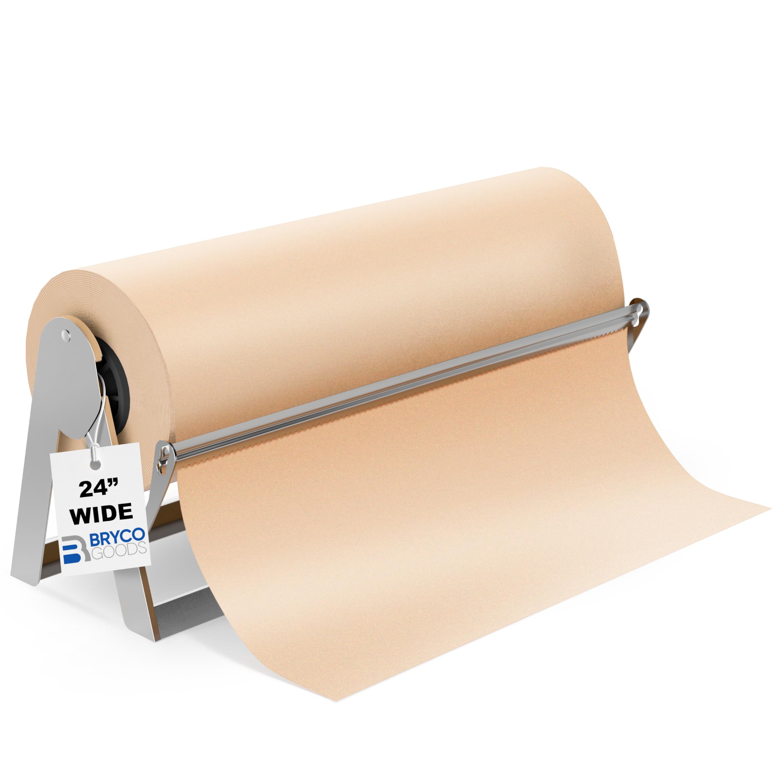 24 Inches All Paper Roll Dispenser and Cutter Made of Heavy-Duty Steel Frame & Sharp Blade. Holds, Dispenses & Cuts. Wall Mountable & Non-Slip Tabletop. Up to 1000ft Rolls