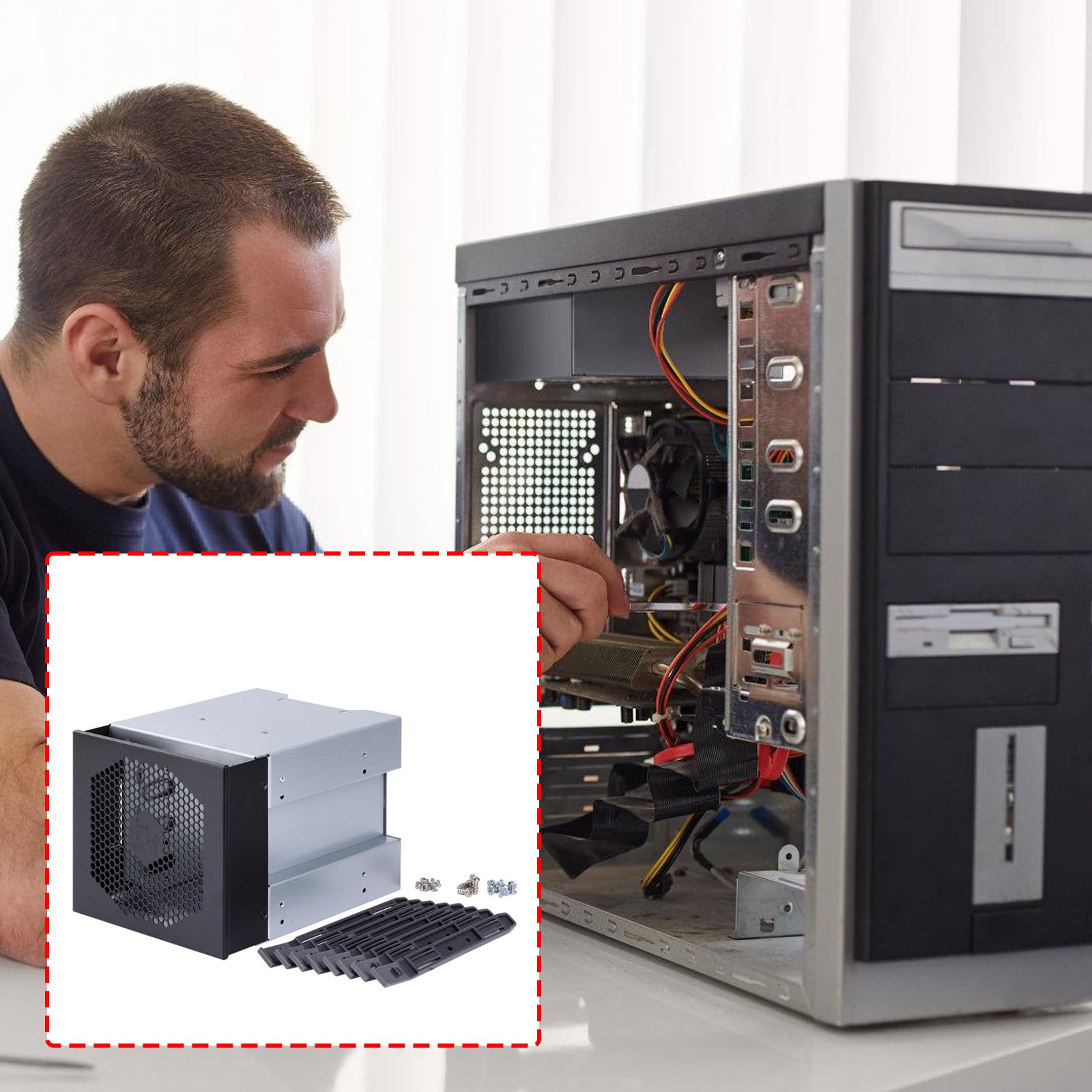 ordinarYone 4 Bay 3.5 "Quattro Disco Disco Rigido Cage 3 Chassis Drive Chassis Box Espansione del Computer Custodia di Stoccaggio Custodia Holder