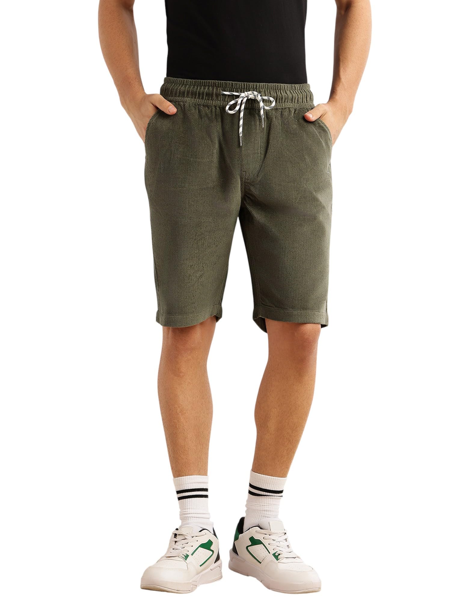 thomas scott Men's | Cricket Club Collection | Regular Fit | Mid-Rise | 3 Pockets | Drawstring Closure | Corduroy Fabric | Casual | Shorts-picture-19