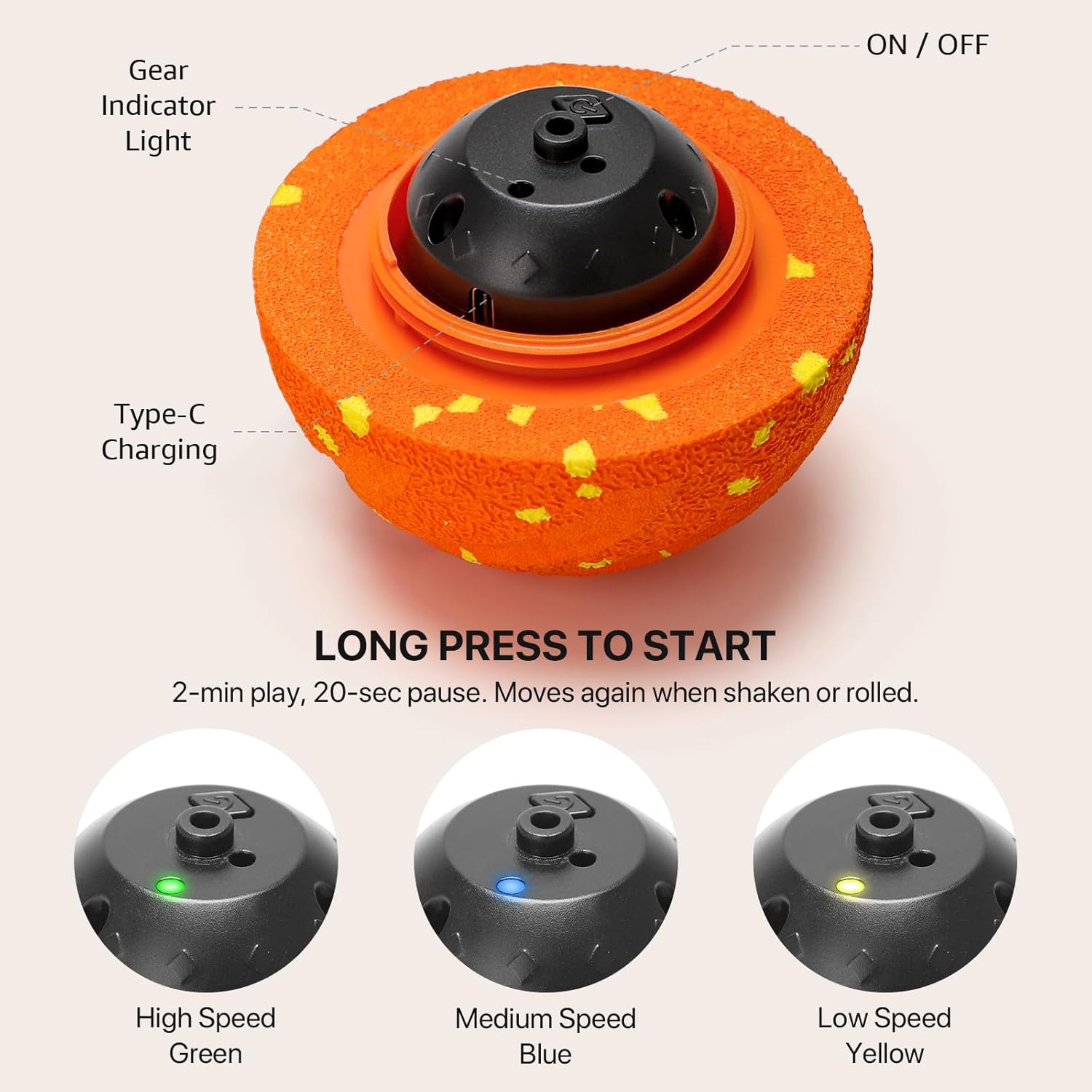 Interactive Dog Toys Balls Moving - Smart Automatic Bouncing Interactive Dog Ball, Durable Pet-Safe E-TPU, IPX7 Waterproof, Anti Boredom Dog Toys to Keep Them Busy for Large and Small Dogs(2 PACK)