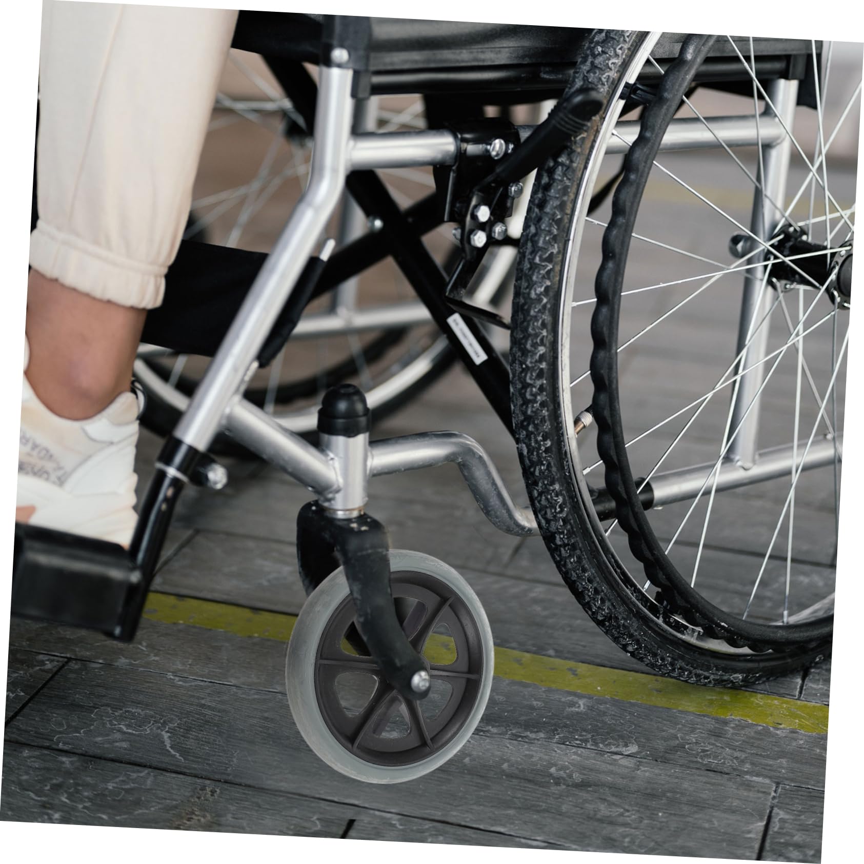 Ruedas de Repuesto para Silla de Ruedas Delanteras 4 Piezas | Abs Pvc Acero, Rodaje Silencioso y Resistente al Desgaste, Uso Interior y Exterior