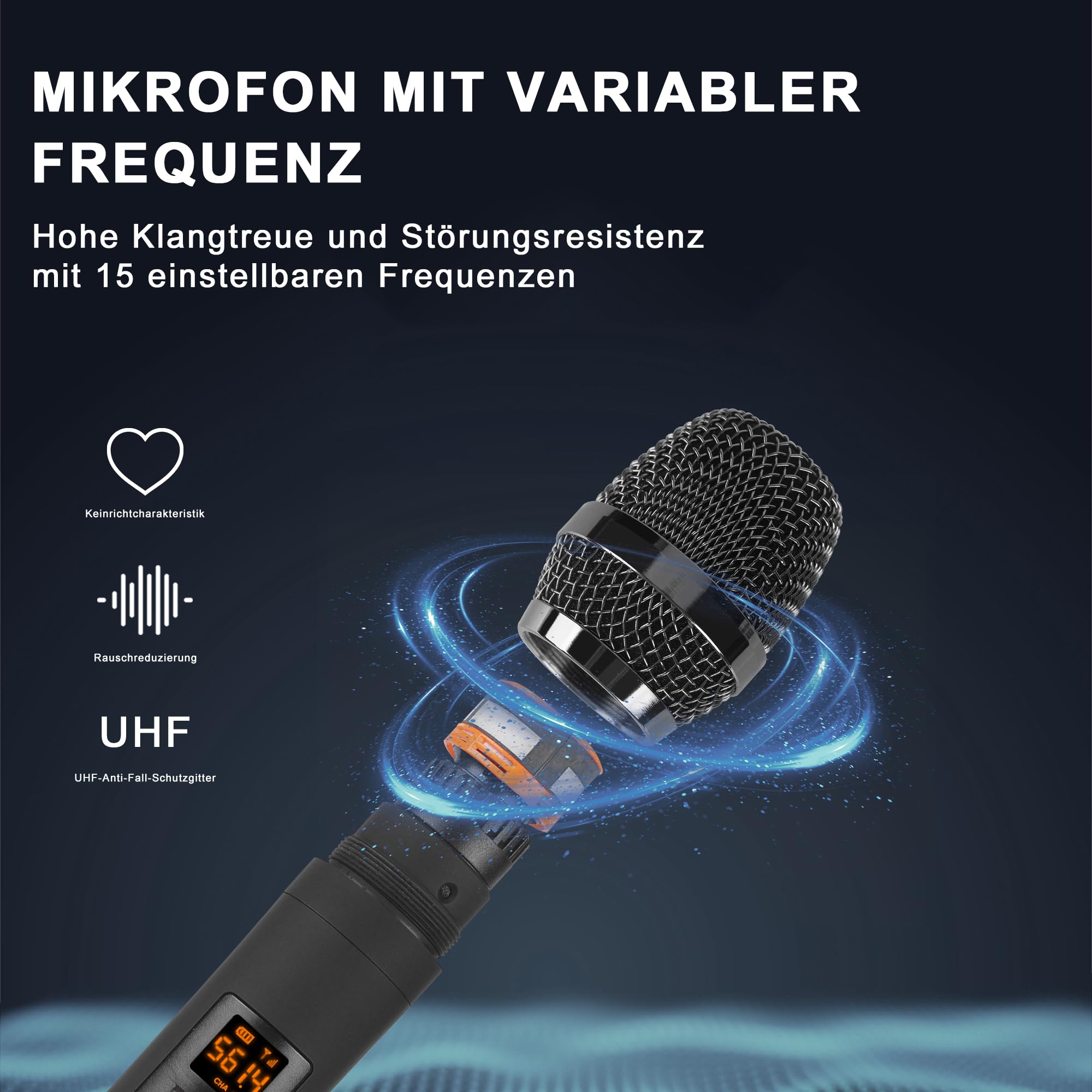 Audio-Mixer mit 2 drahtlosen Mikrofonen,4-Kanal professionelles DJ-Mischpult Soundboard mit Bluetooth/USB,48V Phantomspeisung,kompatibel mit Computer,Karaoke,Party,Meeting,Studio Aufnahme