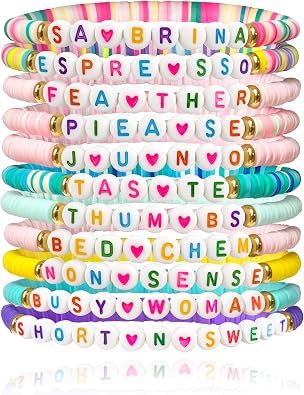 Sabrina-Friendship Bracelets Carpenter-Merch - Inspired by Short n Sweet Concert Colorful Bracelets, Stackable Stretch Bracelets, Cosplay Merchandise for Fans Birthday Christmas