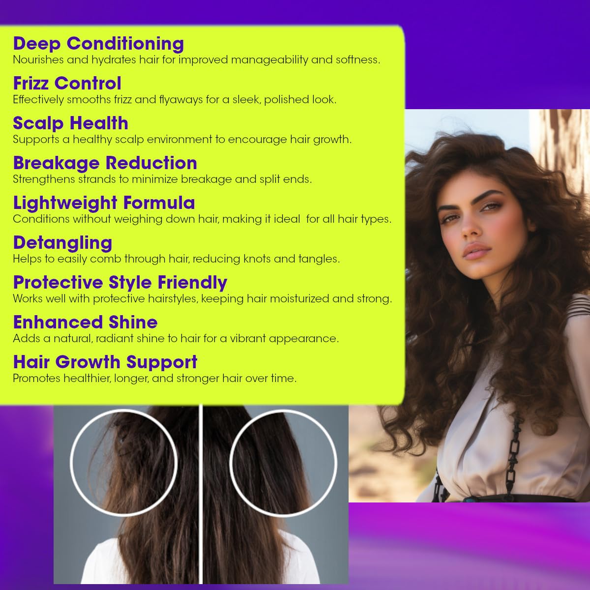 Difeel Root, Repair & Growth Conditioning Leave-in Spray 8 oz. for Stronger, Smoother, Healthier Hair with Deep Conditioning, Scalp Protection, Hair Growth and Frizz Control - Image 5