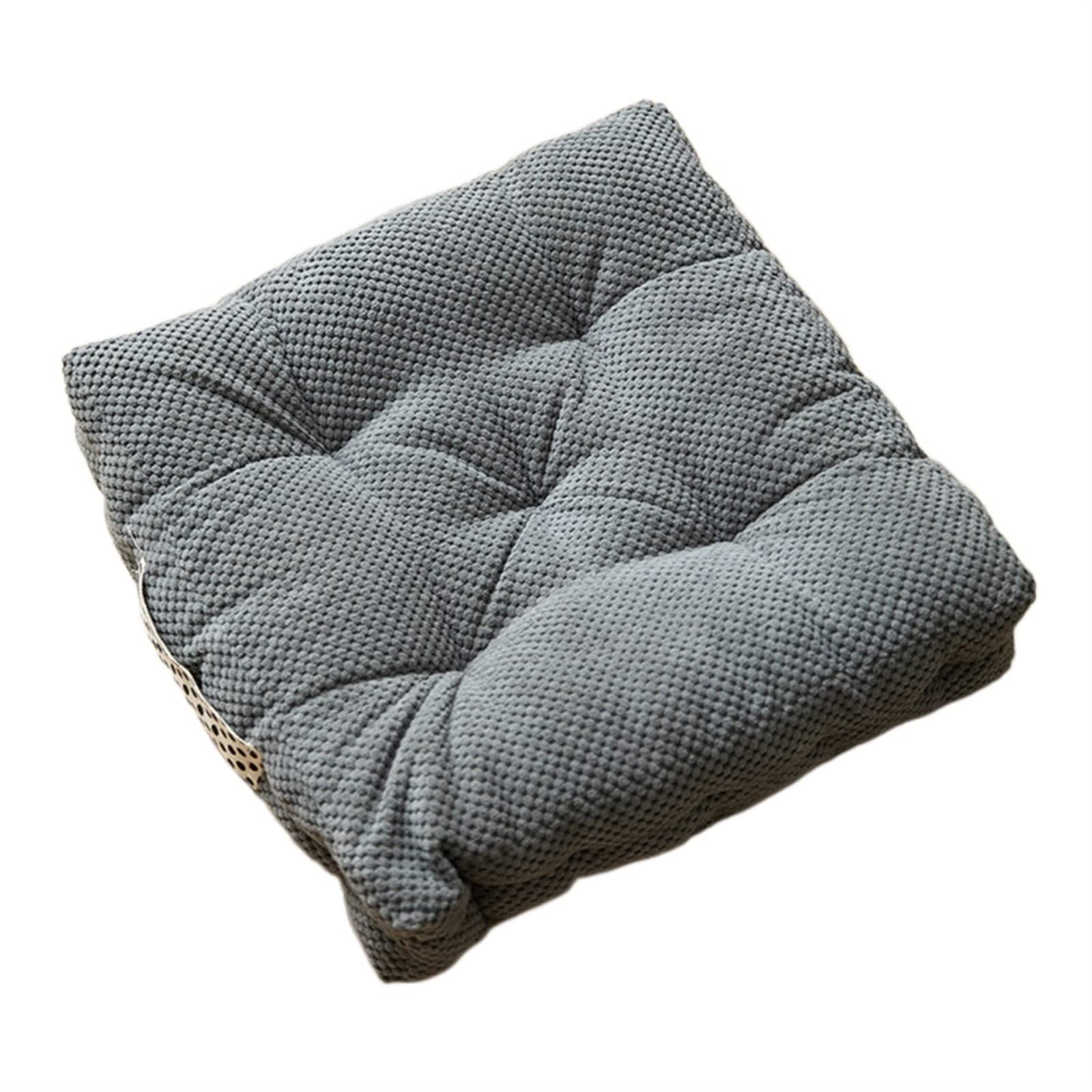 JINGYAN Chair Pads Square Cushion Tatami Corn Velvet Kitchen Chair Bow Window Home(Dots white)