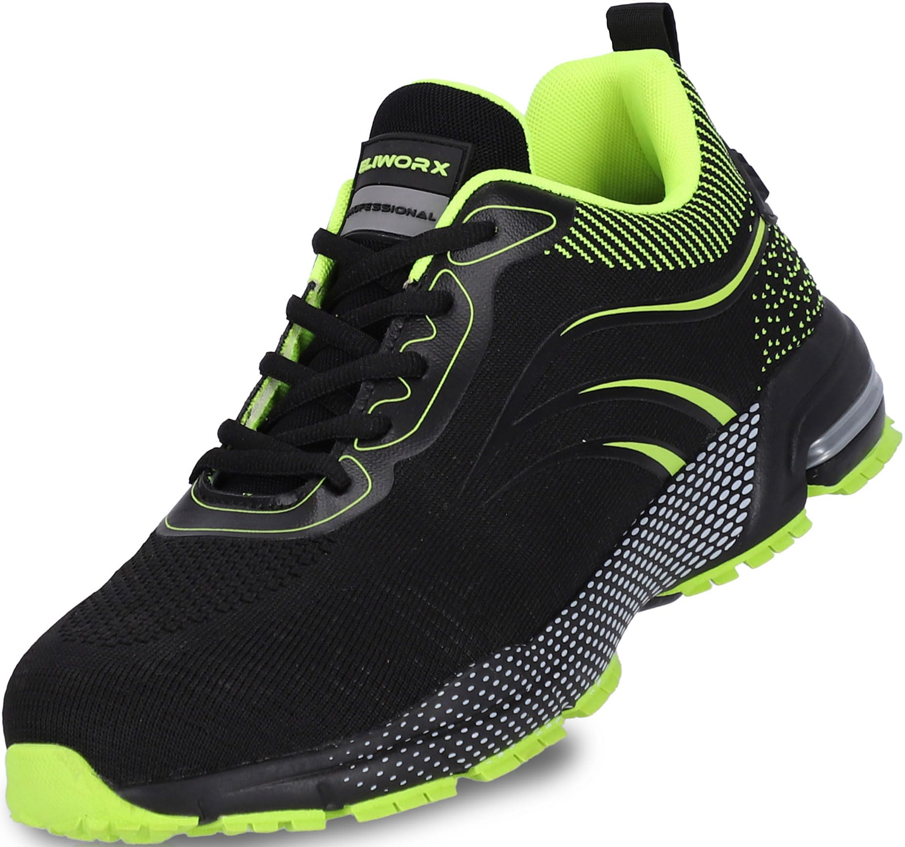 Zapatos de seguridad para hombre S1 PL de malla transpirable - Onyx Pro - Con puntera de acero, entresuela de kevlar resistente a la penetración, especialmente antideslizante