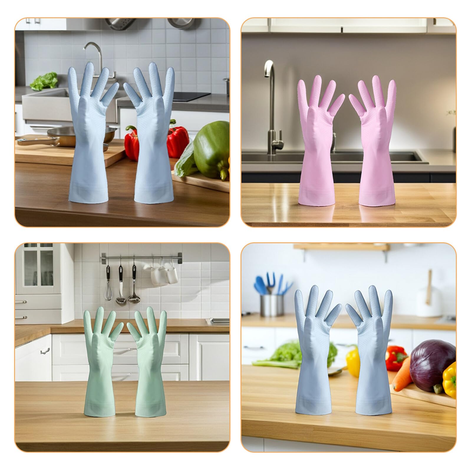 6 Paia Guanti da Cucina Impermeabili Guanti Impermeabili PVC