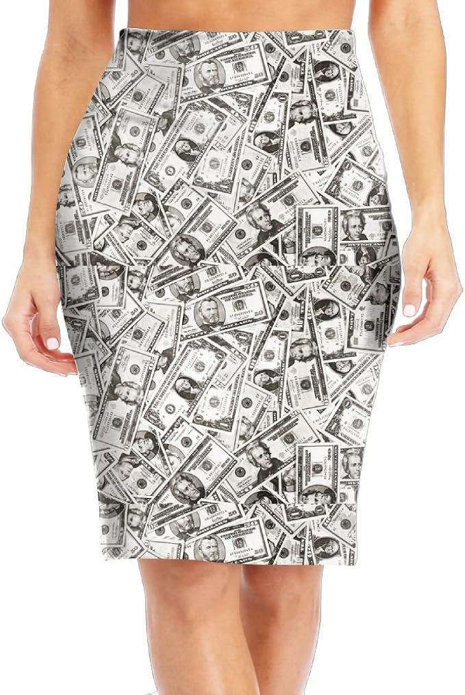 Money print skirt Clearance