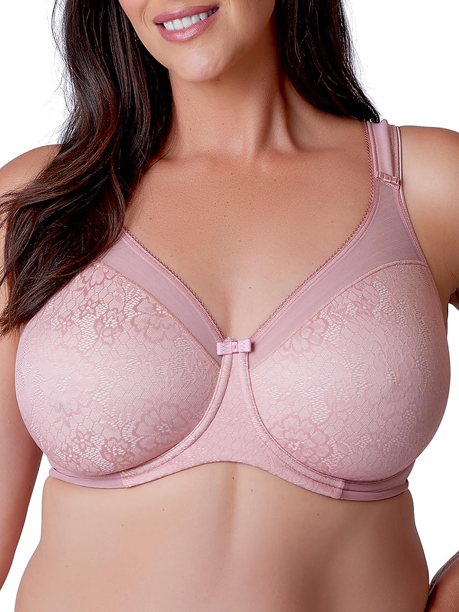 Berlei Womens Beauty Lace Underwired Smoothing Minimizer Bra, Ash Rose, 42FF UK