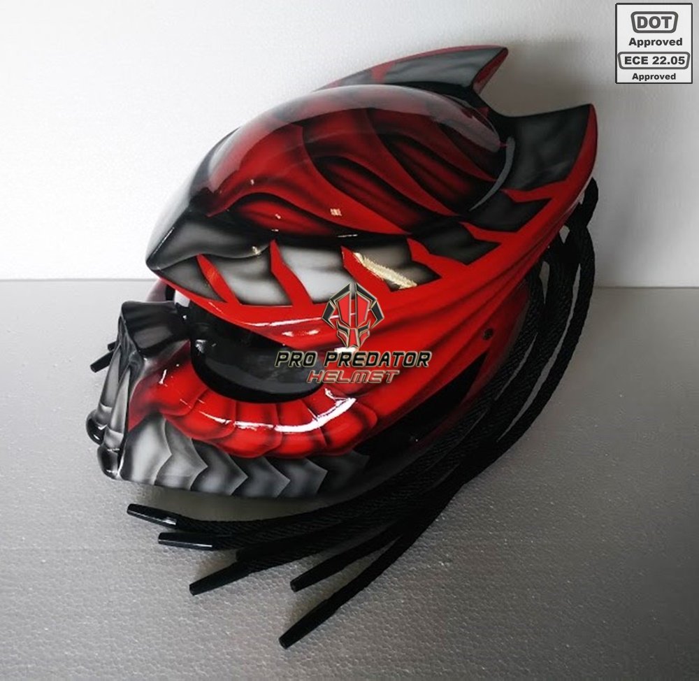 amazon.com pro predator motorcycle dot approved helmet red amazon.com Pro Predator Motorcycle Dot Approved Helmet Red And Metalic Silver