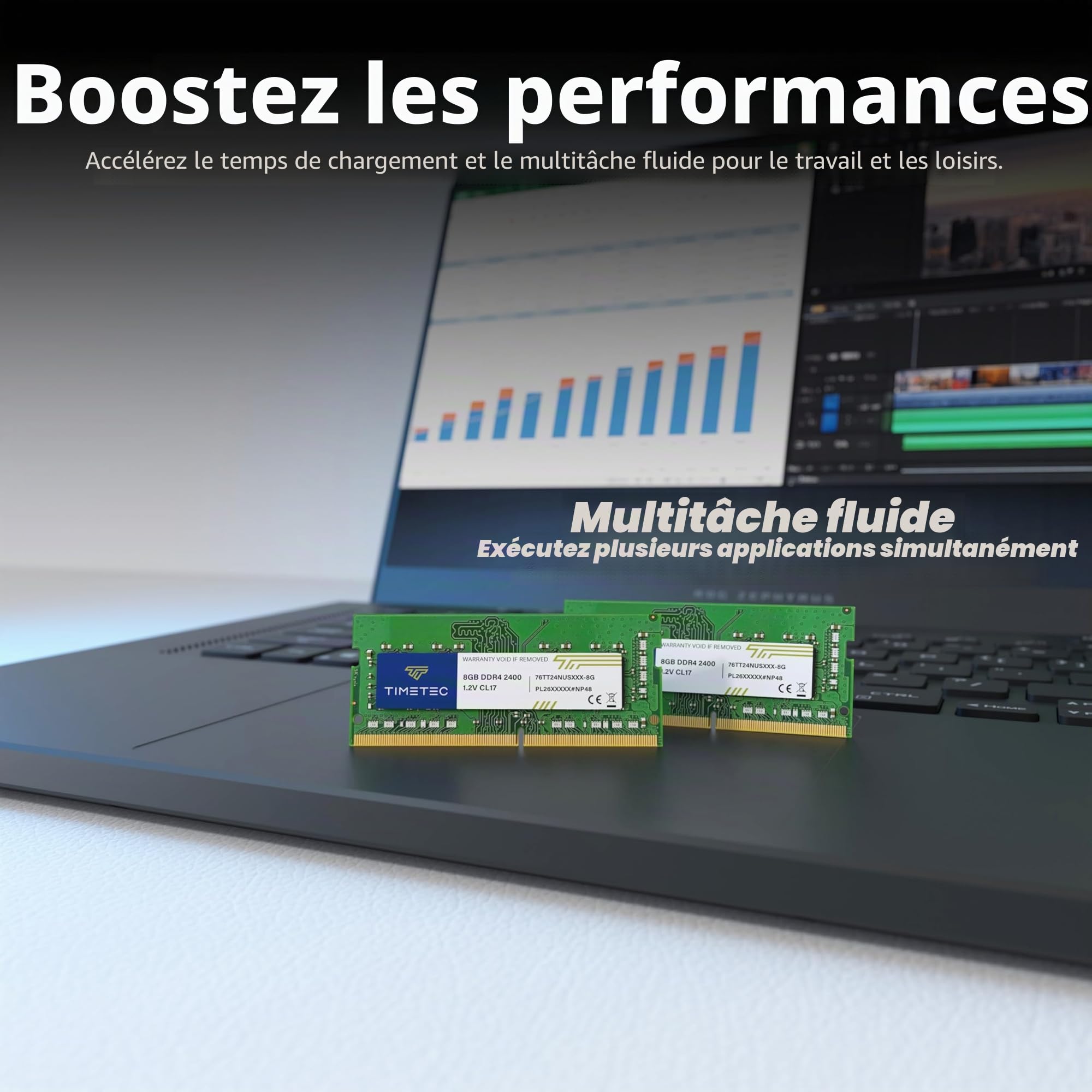 Timetec 8 Go DDR4 2400 MHz (PC4-2400T) PC4-19200 SODIMM – Non-ECC sans Tampon, 260 Broches, 1,2 V, CL17, Module de mémoire pour Ordinateur Portable, Mini-PC et Ordinateur Tout-en-Un