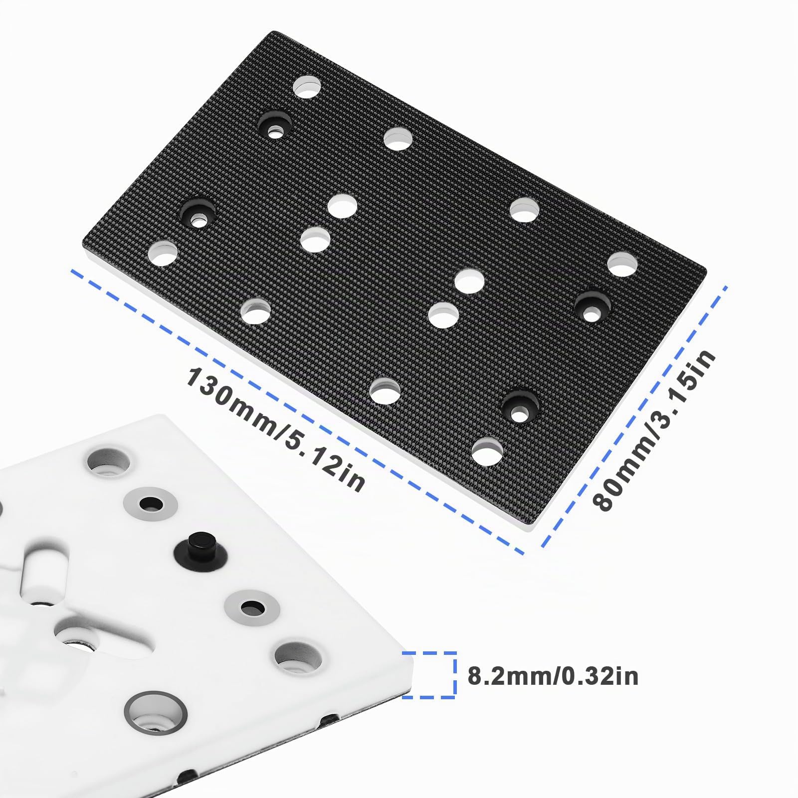 SG Store Patin de Ponçage 80mmx130mm Compatible avec Festool RTS 400 RS 400 RTSC 400 Ponceuse Disque de Polissage Rechange Plaque de Ponçage Feuille Abrasive