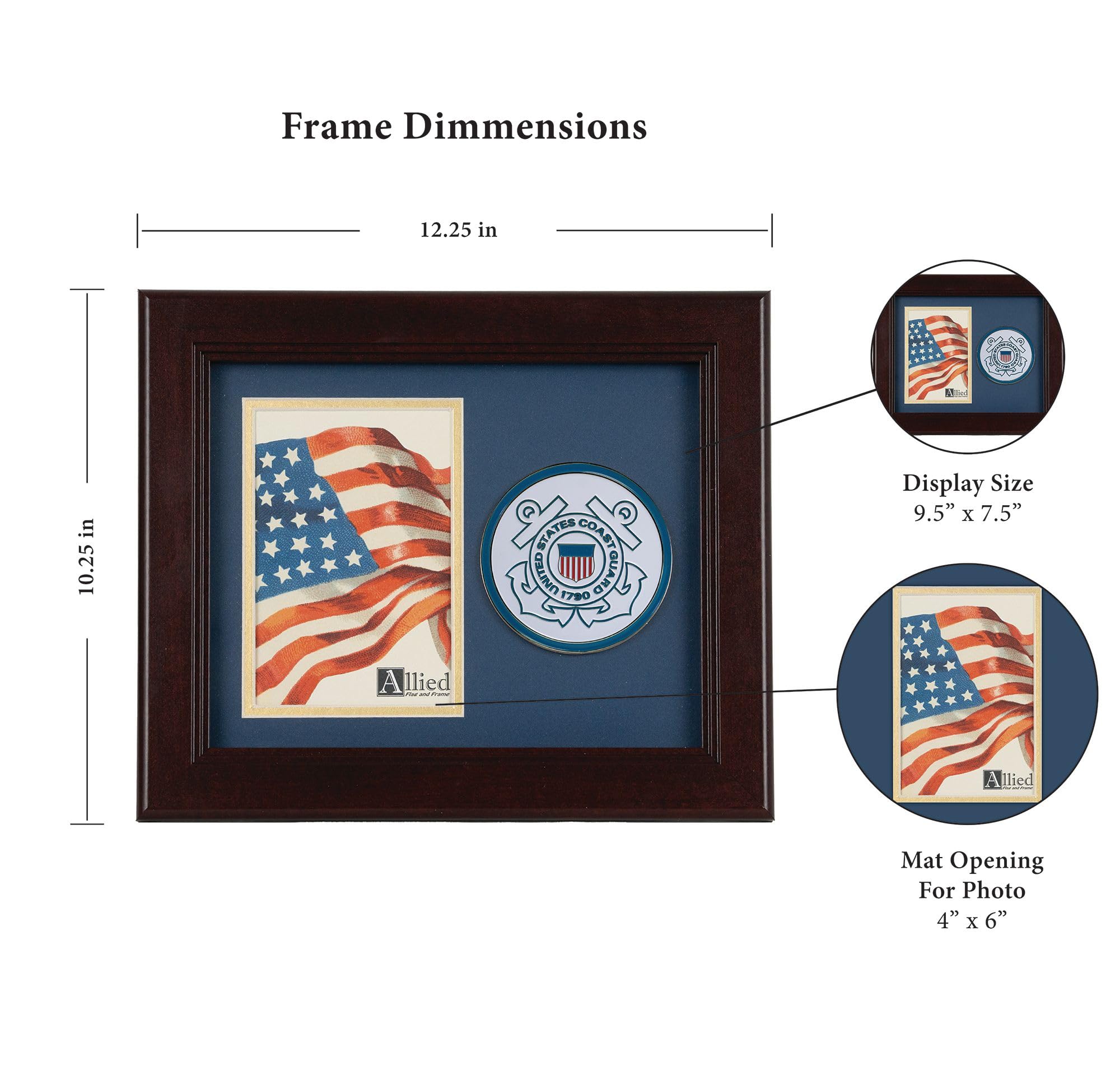 United States Coast Guard フォトフレーム 4x6インチ Amazon.com - Allied Frame US Coast Guard Medallion Portrait