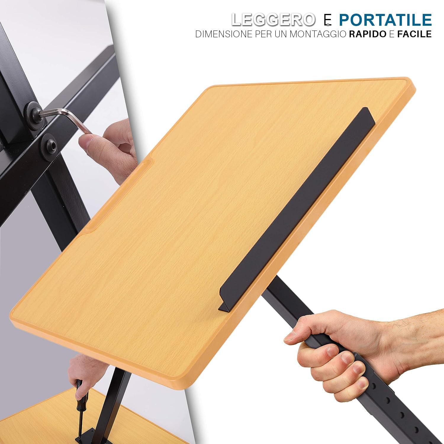 Pyle Leggio per Libri Regolabile in Altezza, Podio Portatile da Pavimento con Design Stabile per Presentazioni in Classe, Conferenze, Supporto Notebook, Libri con Mensola Superiore Inclinata