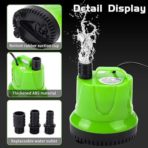 Miniatura 4 de Bomba de agua sumergible de 25 W para acuario, estanque, drenaje de piscina, tanque de peces, pequeña bomba de cambio de agua, mini bomba de