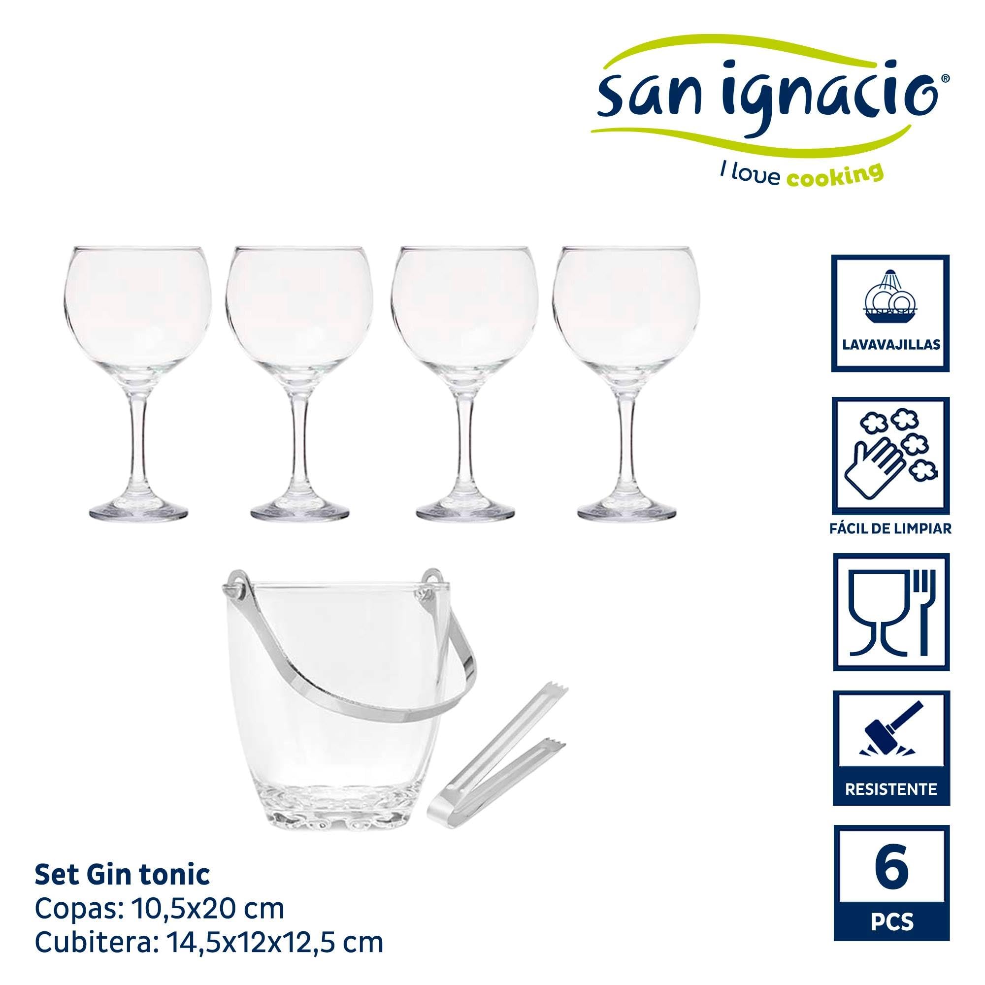 Set cubitera 4 copas gin tonic colección VIVALTO