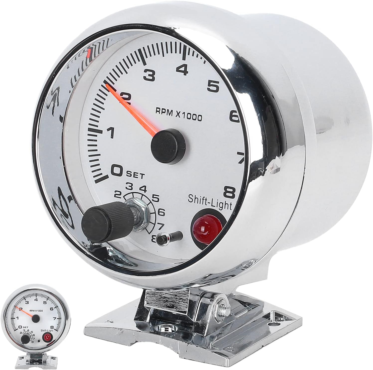 Tachometer Tacho Gauge Car RPM Revolution Meter 3.75in 0‑8000 RPM 7 Color Background Lights Universal Replacement for 4/6/8 Cylinder 12V Gasoline‑Powered Vehicles