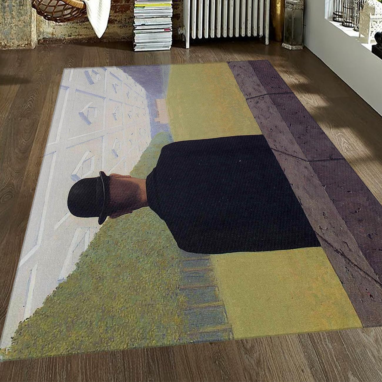 Tapis René Magritte 60x90cm art surréaliste lavable pour salon et chambre