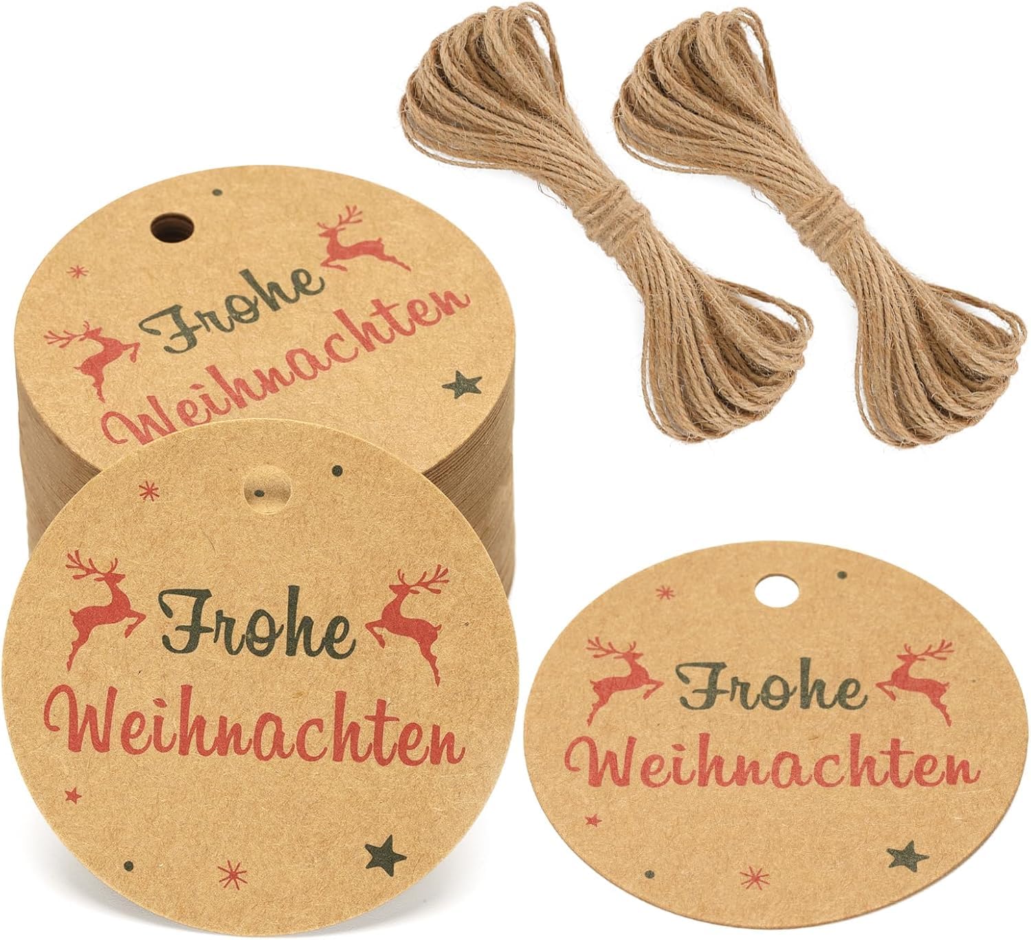 20 etichette in lamina di Natale in argento da 6,5 cm, etichette regalo