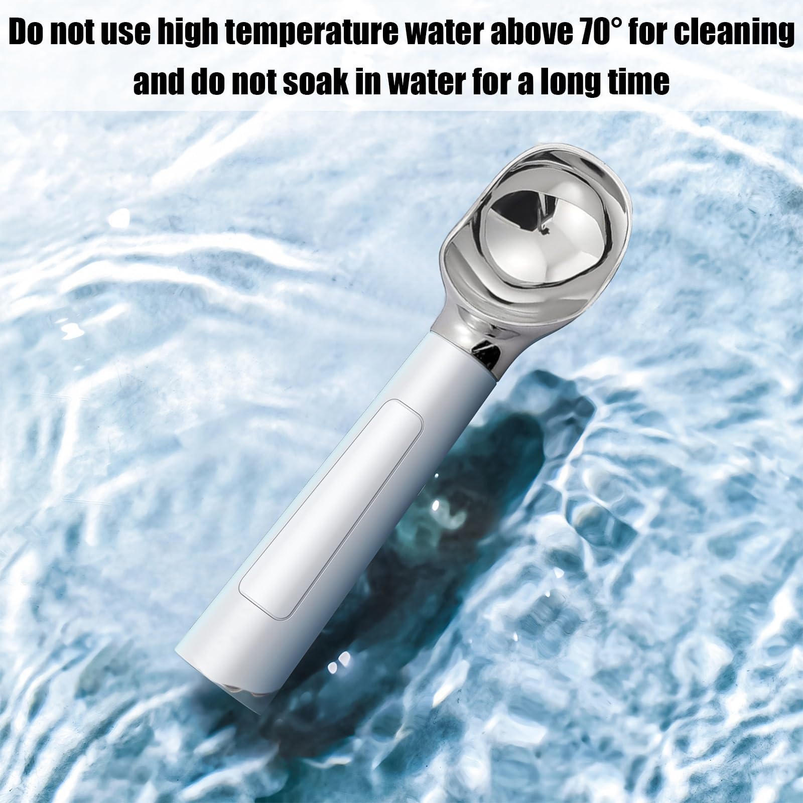 Elektrisch Beheizter Eisportionierer, 50°C Thermoschaufel mit Temperaturanzeige, Wasserdichtes Design zum Erweichen von Butter und Eis